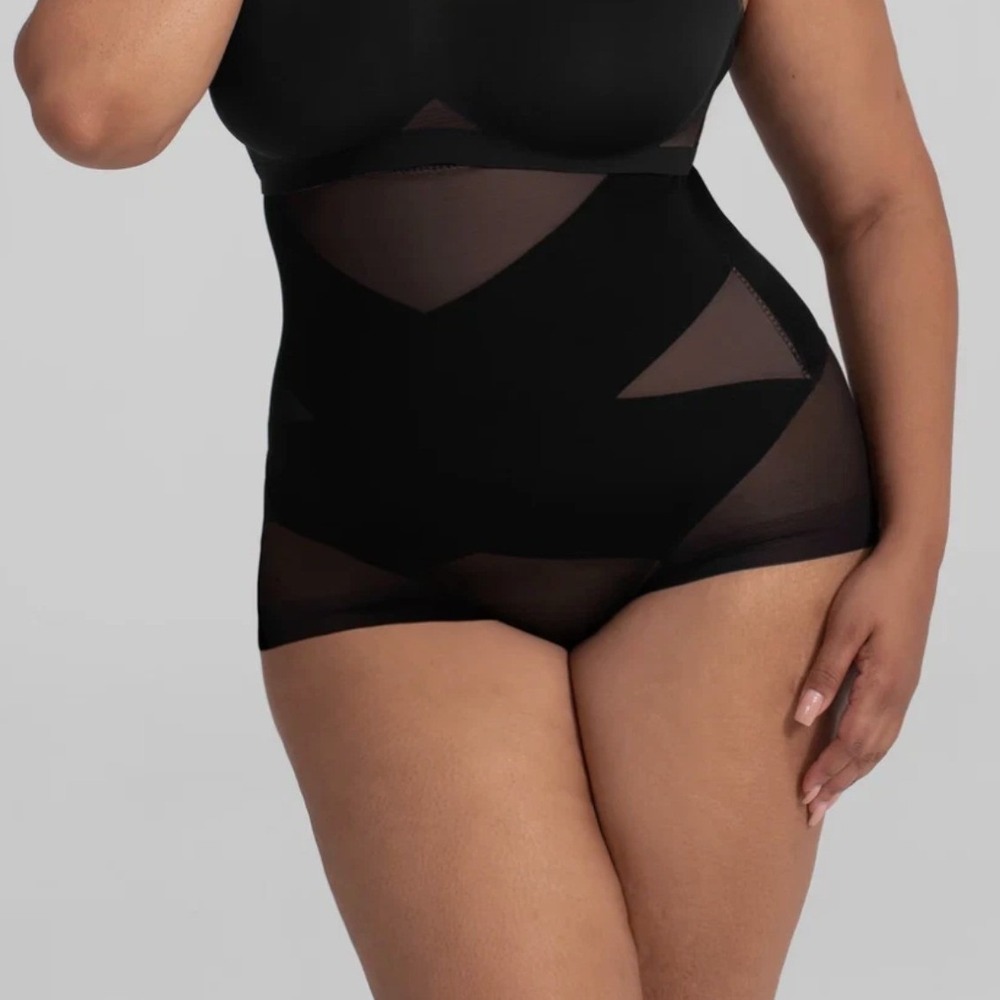 Honeylove SuperPower Brief Womens 3X Black Runaway High Waisted Shapewear